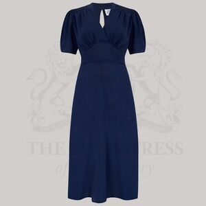 Dolores Dress in French Navy by The Seamstress of Bloomsbury